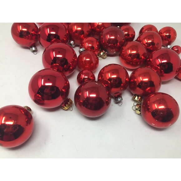 33 Red Shiny Christmas Tree Ornaments - Picture 2 of 13